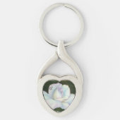 PORTE-CLÉS BELLE ROSE BLANCHE VALENTINE PORTE - CLÉ (Devant)