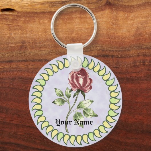 Porte-clés Belle Rose rouge (Recto)