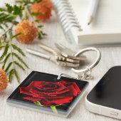 Porte-clés Belle rose rouge (Devant Droit)