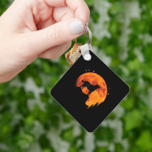 Porte-clés Belle silhouette de chien labrador Lune Labrad coo