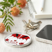 Porte-clés Belle Tapisserie du Kenya : Papillon du drapeau du (Côté)