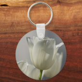Porte-clés Belle Tulipe de printemps blanche (Recto)