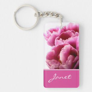 Porte-clés Belle Tulipe rose Porte - clé personnalisé