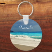 Porte-clés Belle Turquoise Bleue Mer Tropicale Photographie (Recto)