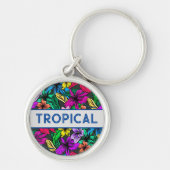 Porte-clés Belle Typographie florale Tropical Fun (Devant)