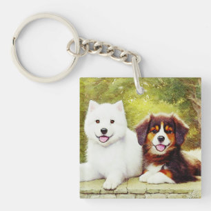Porte-clés Belles chips bergers Samoyed & English