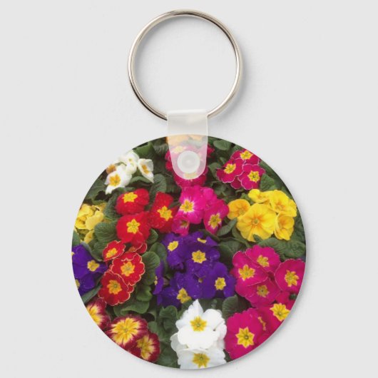 Porte-clés Belles fleurs de Polyanthus brillantes (Recto)