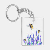 Porte-clés Belles fleurs de printemps et les abeilles volent  (Devant gauche)