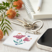 Porte-clés Belles fleurs psychédéliques (Devant Droit)