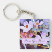 Porte-clés Belles Fleurs Roses Personnalisables (Devant)