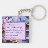 Porte-clés Belles Fleurs Roses Personnalisables (Dos)