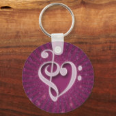 Porte-clés Belles notes musicales réunies en coeur (Recto)