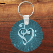 Porte-clés Belles notes musicales réunies en coeur (Recto)