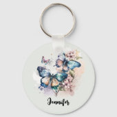 Porte-clés Belles papillons et fleurs (Recto)