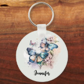 Porte-clés Belles papillons et fleurs (Recto)