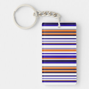 Porte-clés Belles rayures bleues orange