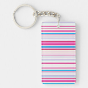Porte-clés Belles rayures rose bleue