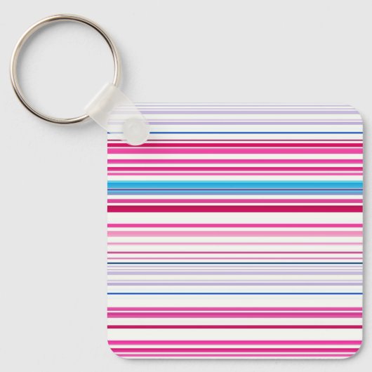 Porte-clés Belles rayures rose bleue (Recto)