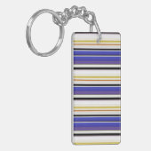 Porte-clés Belles rayures violettes blanches (Devant gauche)