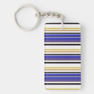 Porte-clés Belles rayures violettes blanches