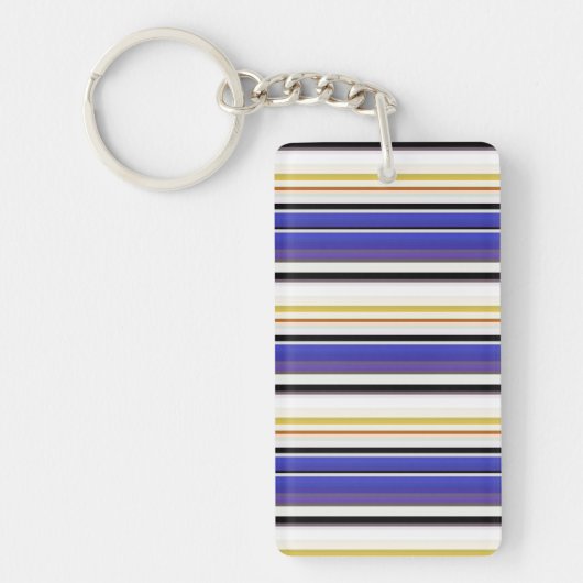 Porte-clés Belles rayures violettes blanches (Devant)