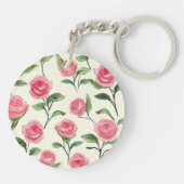 Porte-clés Belles Roses Fleur Crème Rose Amour (Dos)