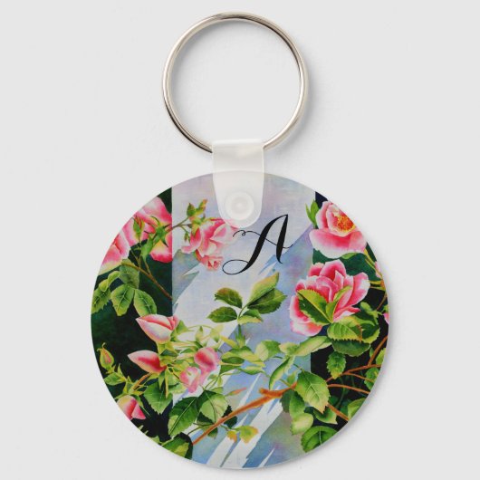 Porte-clés Belles roses roses roses, roses rouges, aquarelle  (Recto)