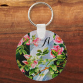 Porte-clés Belles roses roses roses, roses rouges, aquarelle  (Recto)