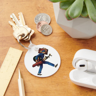 Porte-clés Bellhop vintage en Uniform, Suitcase et Golf Club