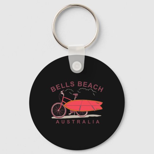Porte-clés Bells Beach Australia Surfboard Bike Surfer  (Recto)