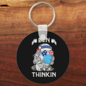 Porte-clés Ben Thinkin 4 juillet Fun Benjamin Franklin Part (Recto)