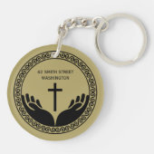 Porte-clés Bénédiction de maison chrétienne (Dos)