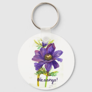 Porte-clés Bénédiction des fleurs pourpres