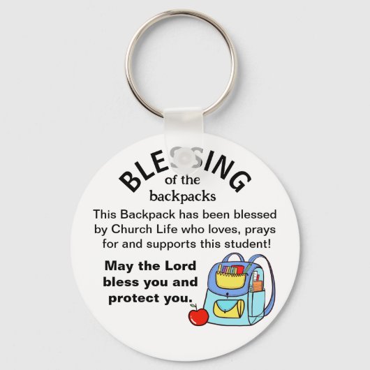 Porte-clés Bénédiction des sacs à dos (Recto)