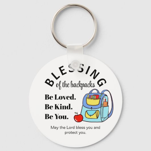 Porte-clés Bénédiction des sacs à dos Be Loved. Sois Gentil ! (Recto)