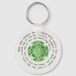 Porte-clés Bénédiction irlandaise avec Croix celtique