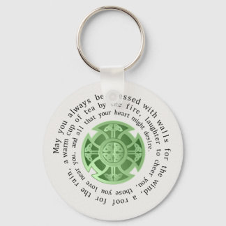 Porte-clés Bénédiction irlandaise avec Croix celtique