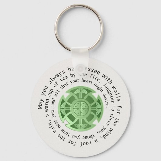 Porte-clés Bénédiction irlandaise avec Croix celtique (Recto)