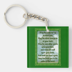 Porte-clés Bénédiction irlandaise verte