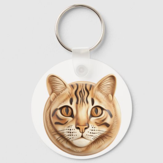 Porte-clés Bengale Chat 3D inspiré (Recto)