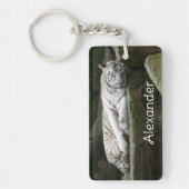 Porte-clés Bengale dormant Tigre blanc Nom de la photographie (Devant)