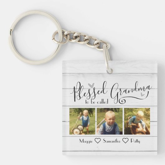 Porte-clés Béni d'être appelé Grand-mère 3 Photo (Devant)