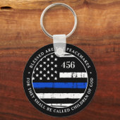 Porte-clés Bénis Sont Les Peacemakers Police Personnalisée (Recto)