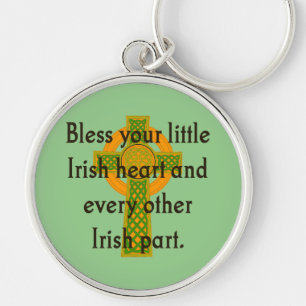 Porte-clés Bénissez votre petit coeur irlandais - Citation ir