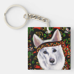 PORTE-CLÉS BERGER ALLEMAND BLANC  MEXIQUE 