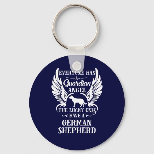 Porte-clés Berger allemand chien chien gardien ange (Recto)