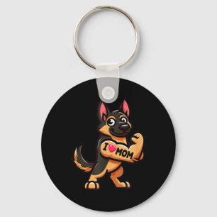 Porte-clés Berger allemand J'aime maman Funny Chien Tattoo