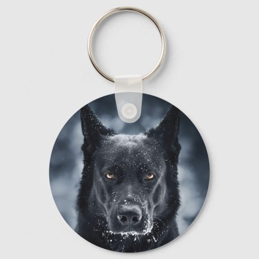 Porte-clés Berger Allemand Noir (Recto)