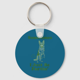 Porte-clés Berger Allemand Pet Funnny Chien Parfois Je Suis