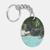 Porte-clés Berger allemand sautant dans l'eau (Devant gauche)